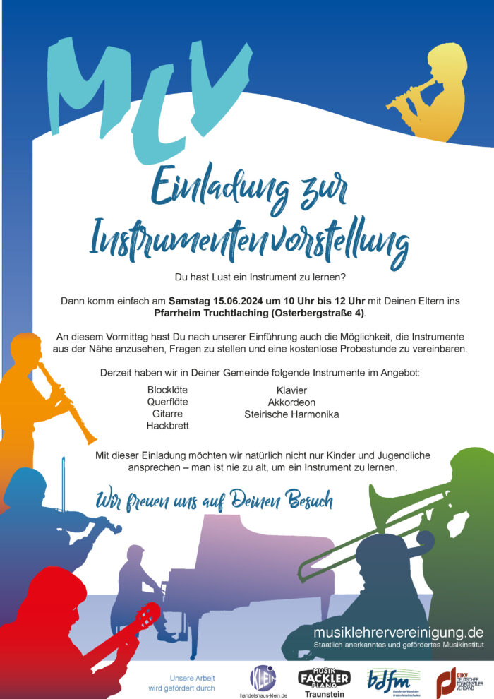 Plakat Instrumentenvorstellung Truchtlaching Juni 24